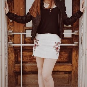 White American Eagle Jean Skirt